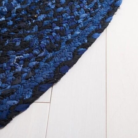 Safavieh Braided Global Round Hand-Woven RugsNavy & Black 4 x 4 ft. BRD452N-4R